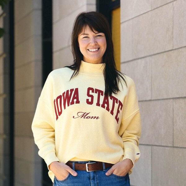 League Iowa State Mom Butter Mock Neck